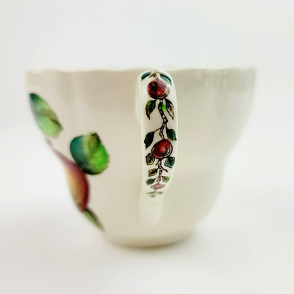 Spode Apple Teacup & Saucer, Embossed Scalloped Edge, c.1962-64 England