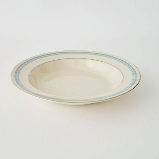 Lenox Bradford Rimmed Soup Bowl, Platinum Trim, c1980s USA