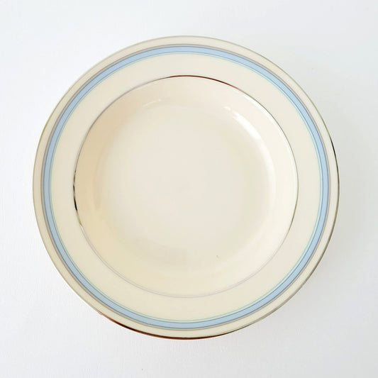 Lenox Bradford Rimmed Soup Bowl, Platinum Trim, c1980s USA