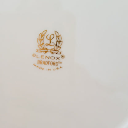 Lenox Bradford Rimmed Soup Bowl, Platinum Trim, c1980s USA