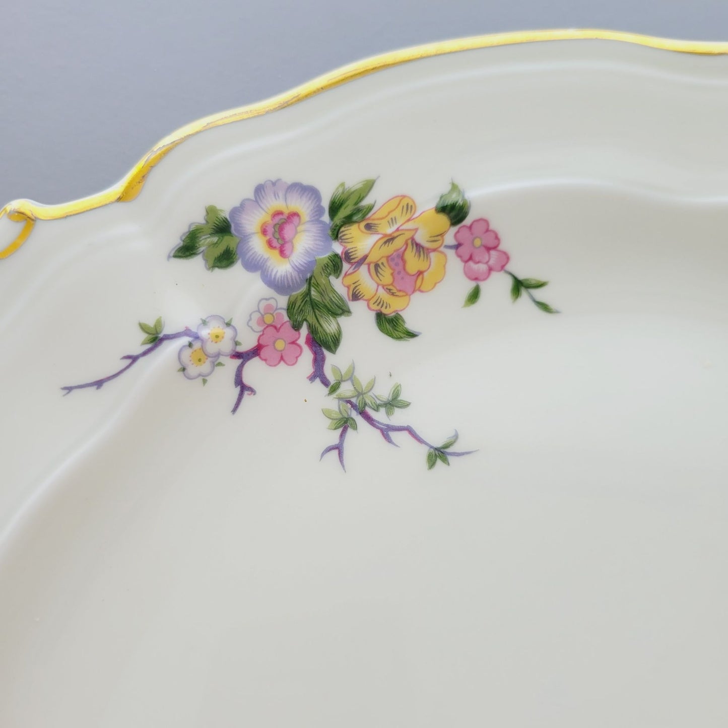 Bernardaud Limoges "Bangali" Handled Cake Plate, Made in France