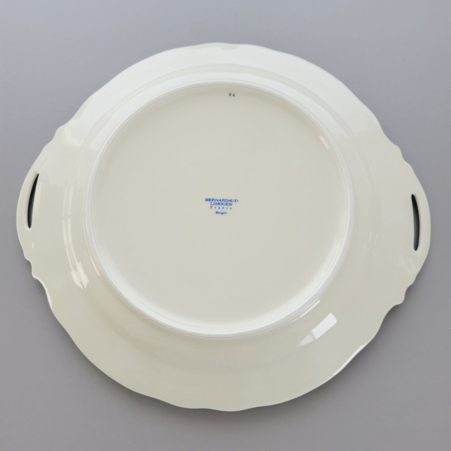 Bernardaud Limoges "Bangali" Handled Cake Plate, Made in France