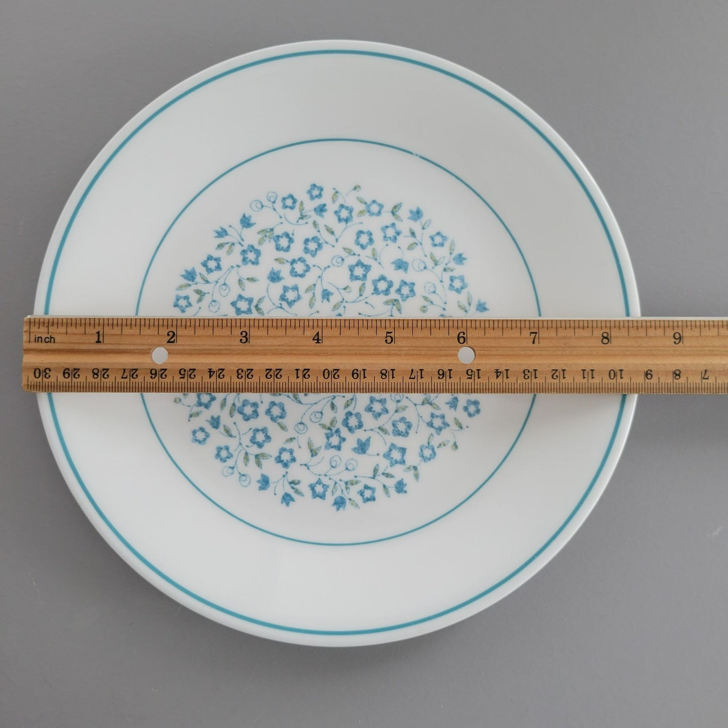 Corelle Blue Heather Dinner & Salad Plate Set of 2, c.1977-81 USA Made