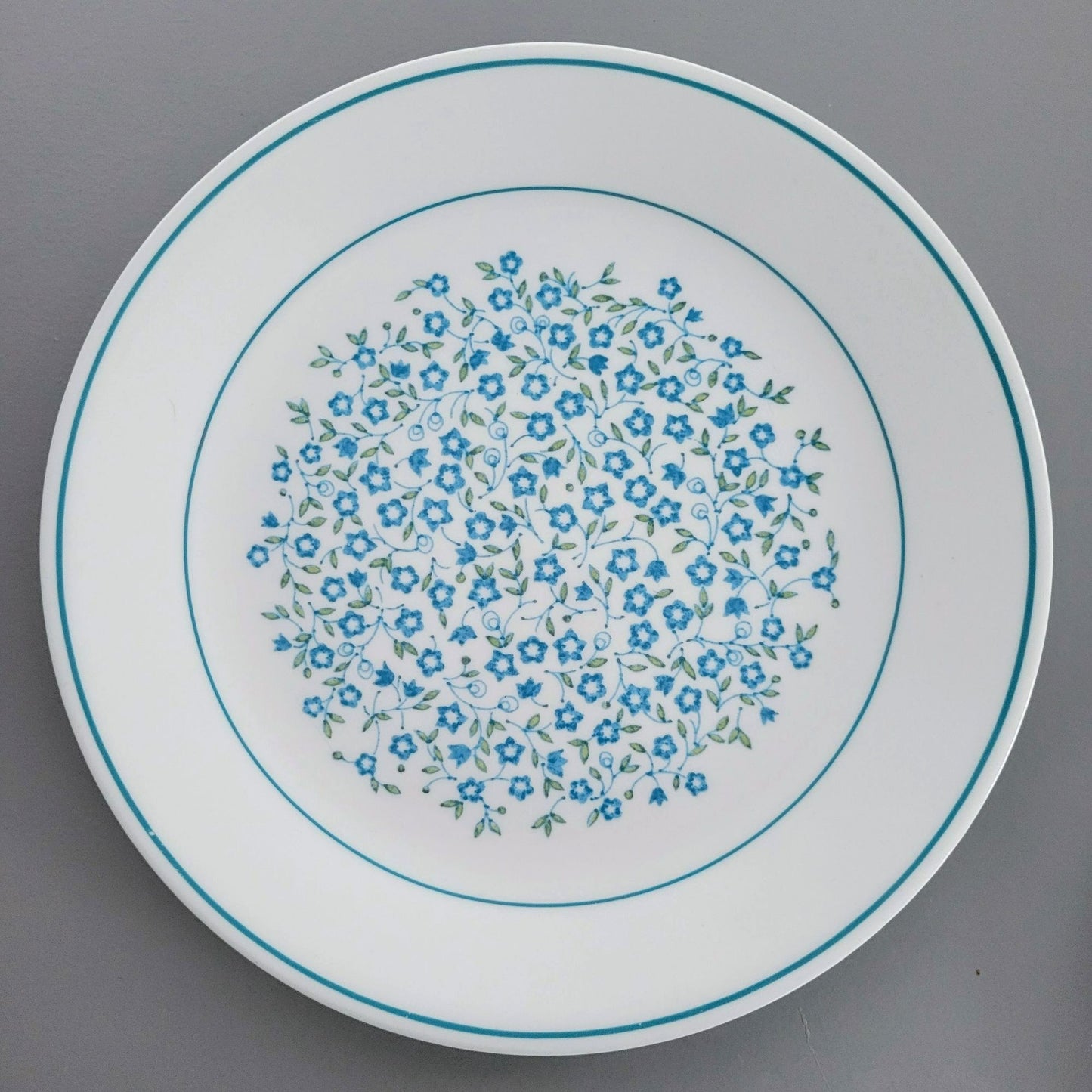 Corelle Blue Heather Dinner & Salad Plate Set of 2, c.1977-81 USA Made