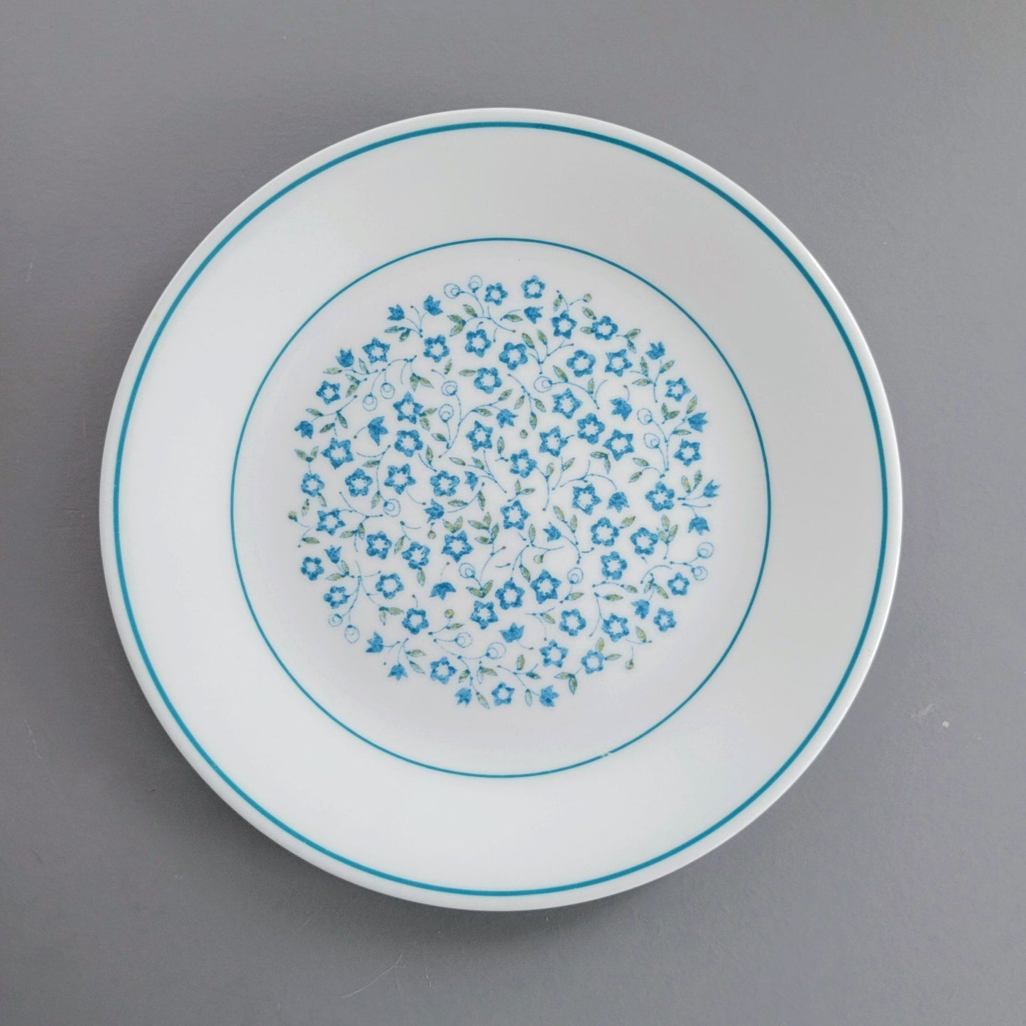 Corelle Blue Heather Dinner & Salad Plate Set of 2, c.1977-81 USA Made