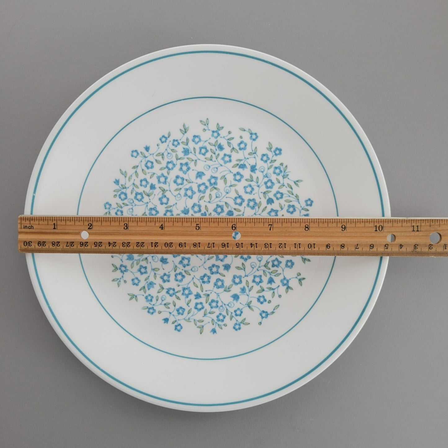 Corelle Blue Heather Dinner & Salad Plate Set of 2, c.1977-81 USA Made